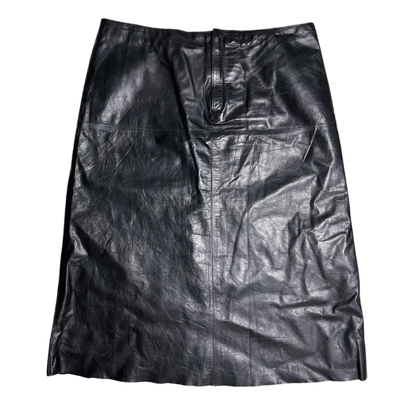 Vintage y2k 90s Genuine Leather Banana Republic Midi Skirt - Picture 4 of 12